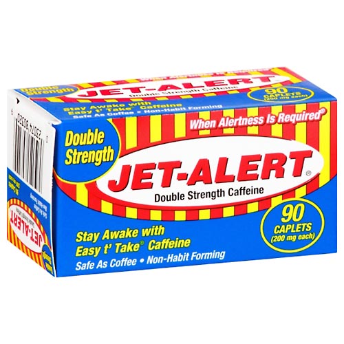 Image for Jet Alert Caffeine, Double Strength, 200 mg, Caplets,90ea from Irwin's Pharmacy