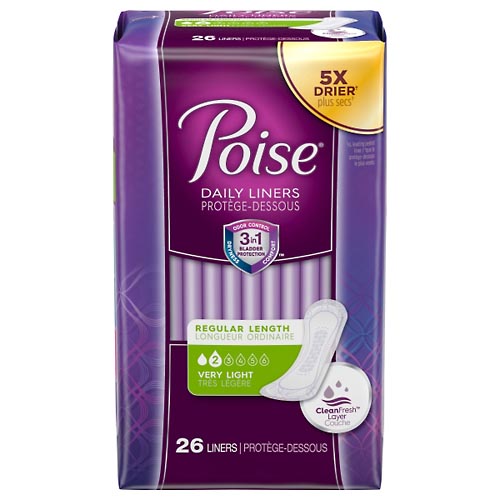 Image for Poise Liners, Daily, Very Light, Regular Length,26ea from Irwin's Pharmacy