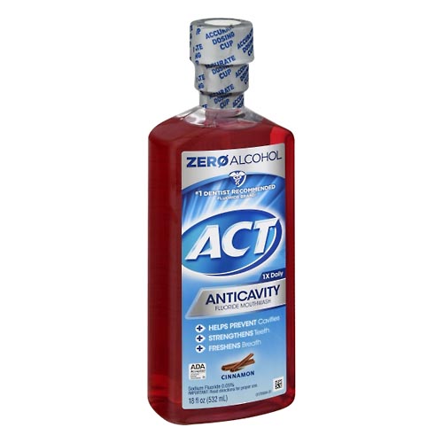 Image for Act Mouthwash, Fluoride, Cinnamon, Anticavity, Zero Alcohol,18oz from Irwin's Pharmacy