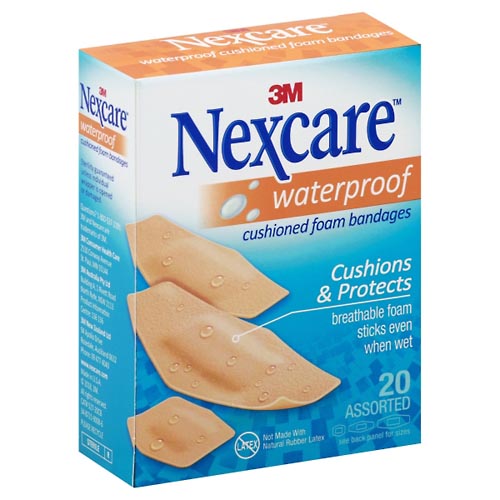 Image for Nexcare Bandages, Cushioned Foam, Waterproof, Assorted,20ea from Irwin's Pharmacy