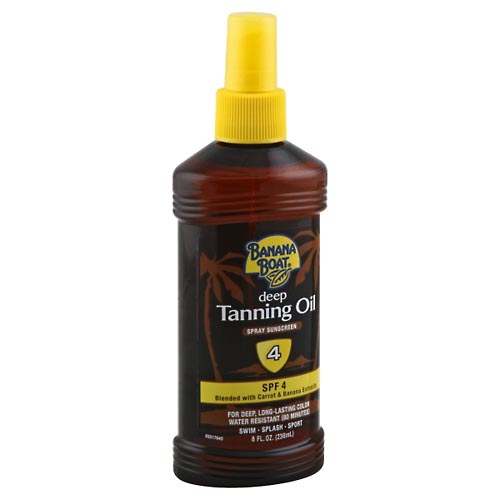 Image for Banana Boat Tanning Oil, Deep, Spray Sunscreen, SPF 4,8oz from Irwin's Pharmacy