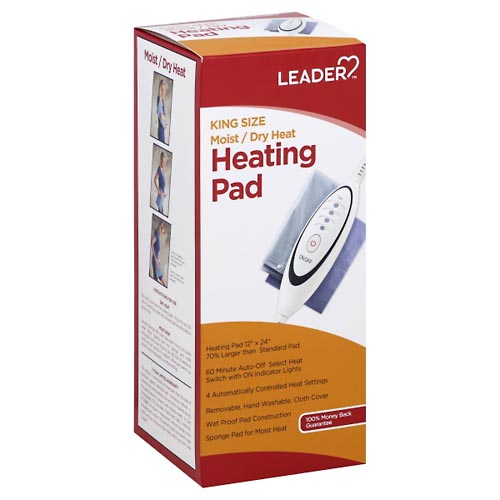 Image for Leader Heating Pad, Moist/Dry Heat, King Size,1ea from Irwin's Pharmacy