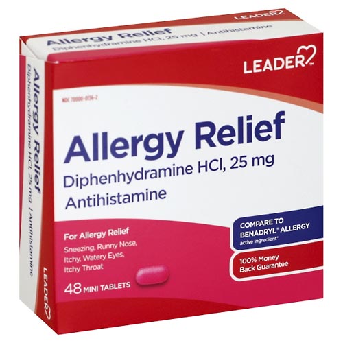 Image for Leader Allergy Relief, Mini Tablets,48ea from Irwin's Pharmacy