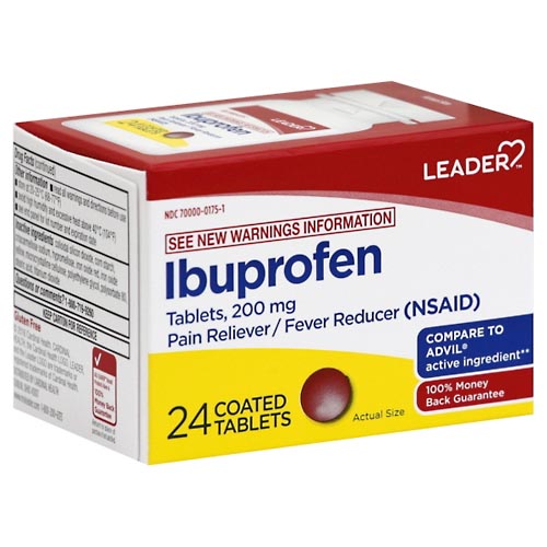 Image for Leader Ibuprofen, 200 mg, Coated Tablets,24ea from Irwin's Pharmacy