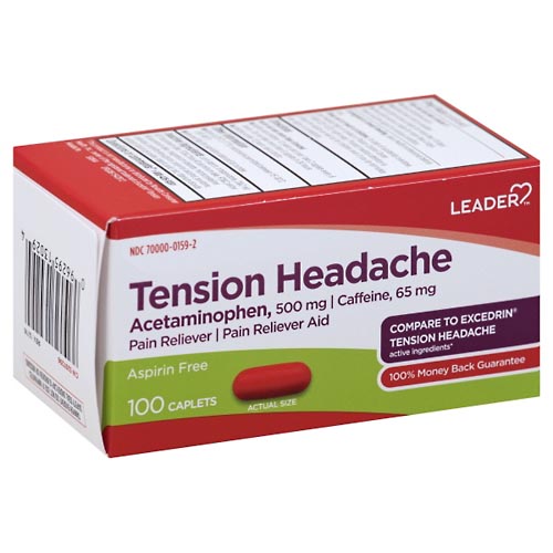Image for Leader Tension Headache, Caplets,100ea from Irwin's Pharmacy