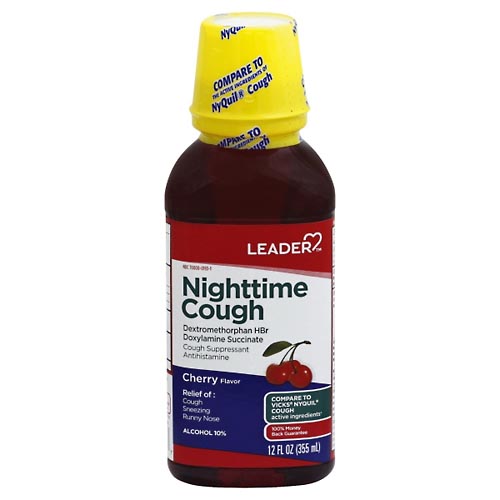 Image for Leader Nighttime Cough, Cherry Flavor,12oz from Irwin's Pharmacy