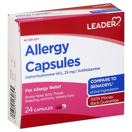 Image for Leader Allergy Capsules, 25 mg,24ea from Irwin's Pharmacy