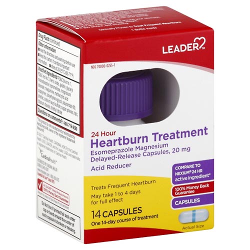 Image for Leader Heartburn Treatment, 24 Hour, Capsules,14ea from Irwin's Pharmacy