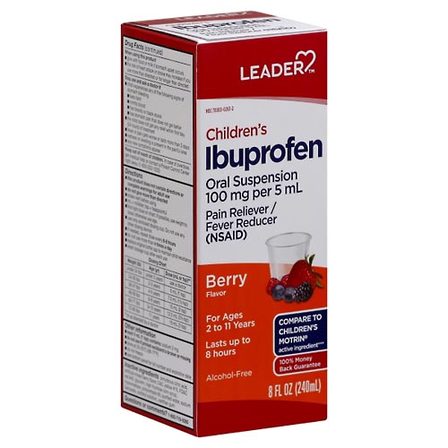 Image for Leader Ibuprofen, 100 mg, Children's, Berry Flavor,8oz from Irwin's Pharmacy