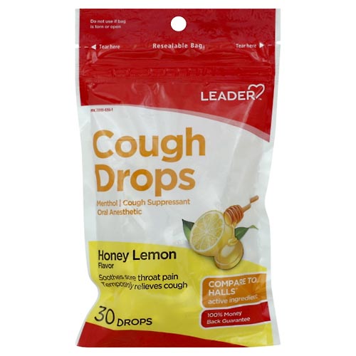 Image for Leader Cough Drops, Sugar Free, Honey Lemon Flavor,30ea from Irwin's Pharmacy