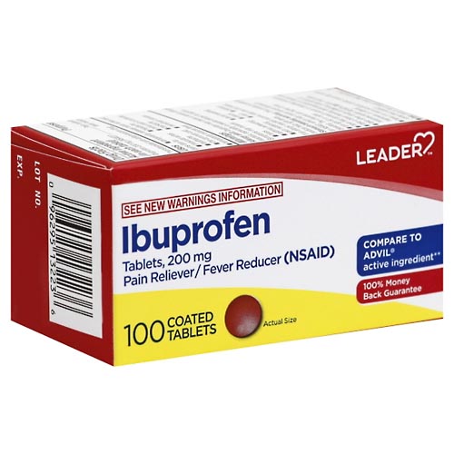 Image for Leader Ibuprofen, 200 mg, Coated Tablets,100ea from Irwin's Pharmacy