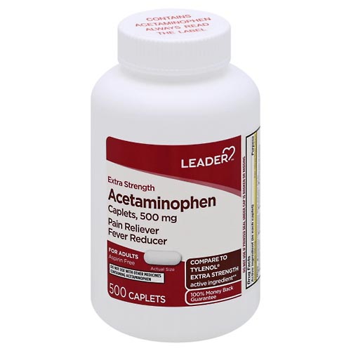 Image for Leader Acetaminophen, Extra Strength, 500 mg, Caplets,500ea from Irwin's Pharmacy