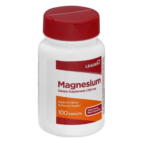 Image for Leader Magnesium, 250 mg, Caplets,100ea from Irwin's Pharmacy