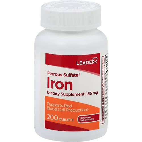 Image for Leader Iron, 65 mg, Tablets,200ea from Irwin's Pharmacy