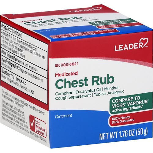 Image for Leader Chest Rub, Medicated, Ointment,1.76oz from Irwin's Pharmacy
