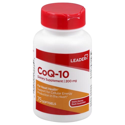 Image for Leader CoQ-10, 200 mg, Softgels,75ea from Irwin's Pharmacy