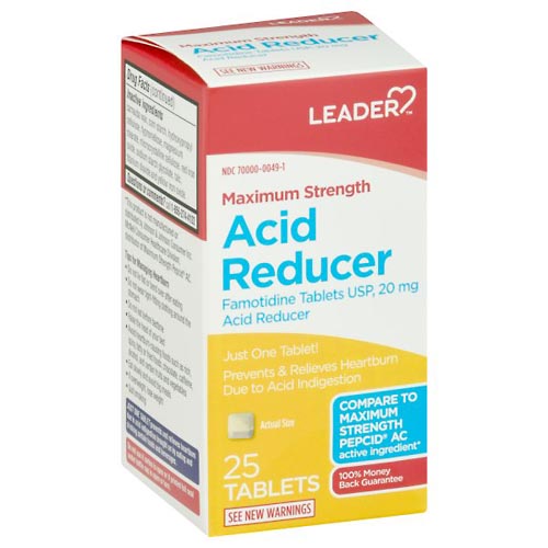 Image for Leader Acid Reducer, Maximum Strength, Tablets,25ea from Irwin's Pharmacy