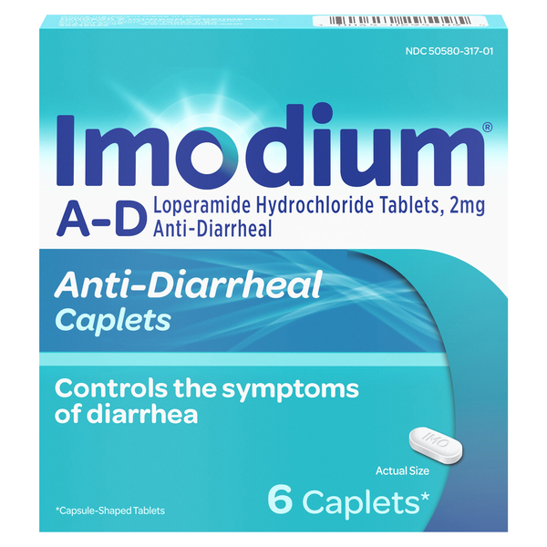 Image for Imodium A-D Anti-Diarrheal, 2 mg, Caplets, 6ea from Irwin's Pharmacy