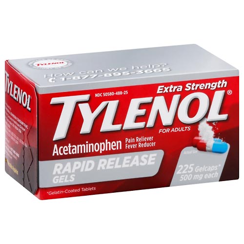 Image for Tylenol Acetaminophen, Extra Strength, 500 mg, Adults, Gelcaps,225ea from Irwin's Pharmacy