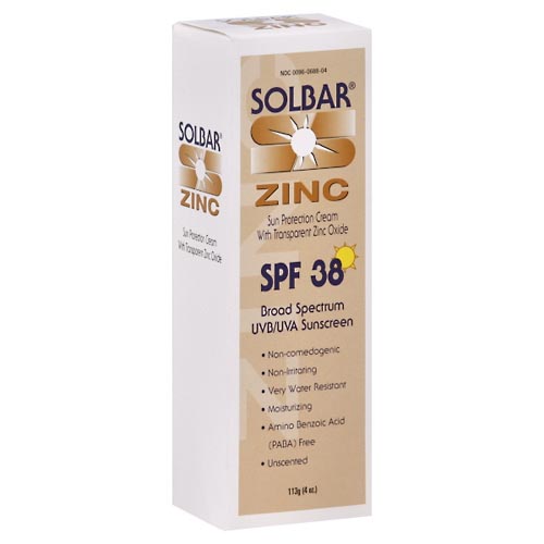 Image for Solbar Zinc Sun Protection Cream with Transparent Zinc Oxide, SPF 38, Unscented,4oz from Irwin's Pharmacy