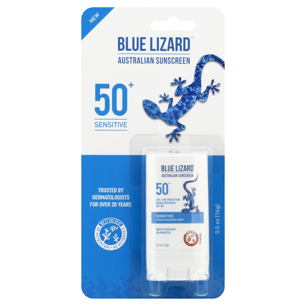 Image for Blue Lizard Sunscreen Stick, Mineral, Sensitive, Broad Spectrum SPF 50+,0.5oz from Irwin's Pharmacy