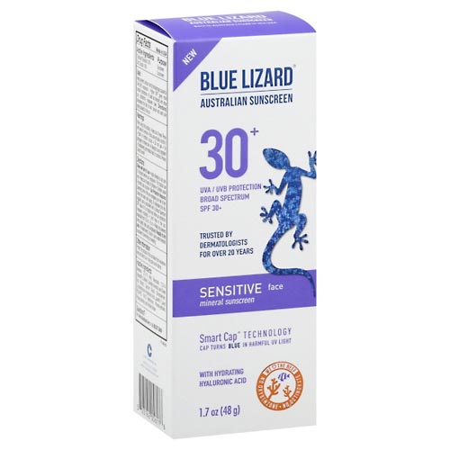 Image for Blue Lizard Sunscreen, Mineral, Sensitive Face, Broad Spectrum SPF 30+,1.7oz from Irwin's Pharmacy