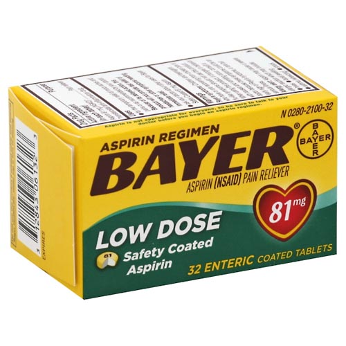 Image for Bayer Aspirin, Low Dose, 81 mg, Enteric Coated Tablets,32ea from Irwin's Pharmacy