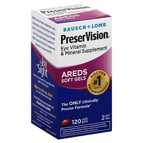 Image for PreserVision Eye Vitamin & Mineral Supplement, AREDS, Soft Gels,120ea from Irwin's Pharmacy