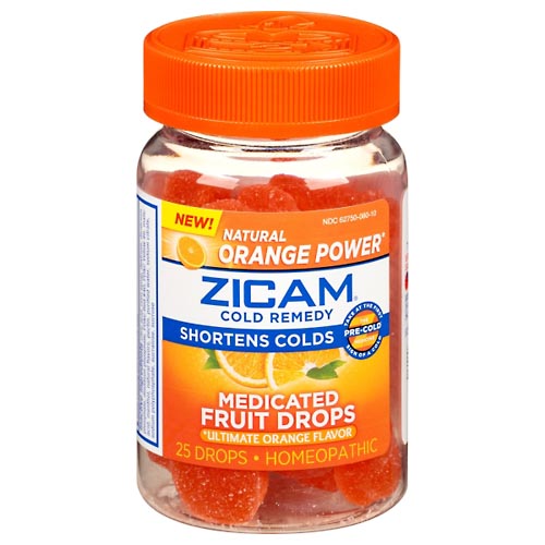 Image for Zicam Medicated Fruit Drops, Ultimate Orange Flavor,25ea from Irwin's Pharmacy